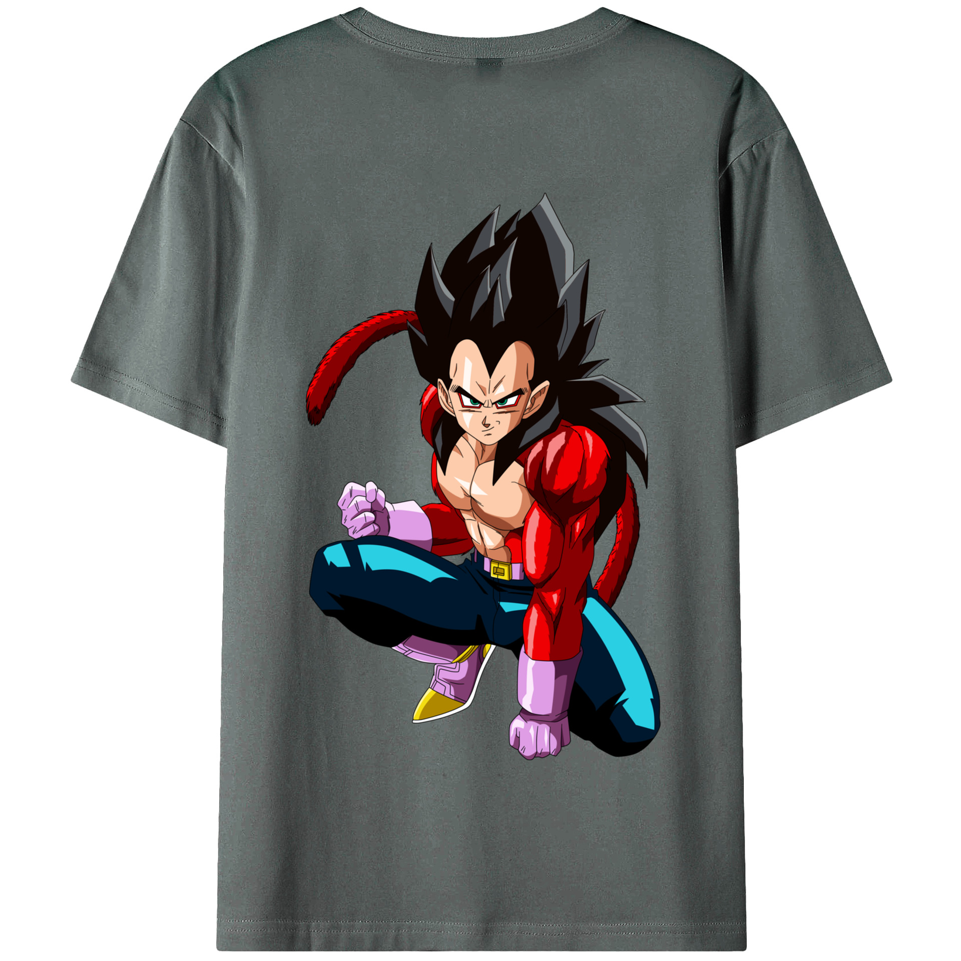（画像用） ドラゴンボール ベジータ四世（Bejīta Yonsei）DRAGON BALL Vegeta IV 綿100％半袖Tシャツ（背面プリント）